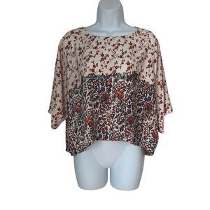 House Of Harlow 1960 Ava Floral Print Fig Crop Top Multicolor Size L
